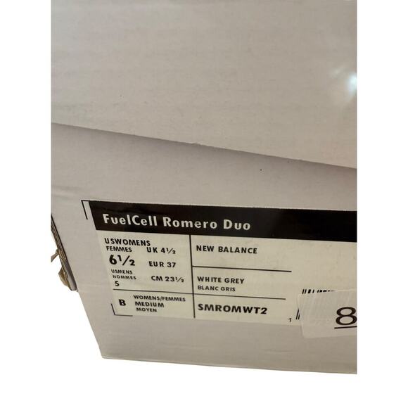 New Balance Unisex White Gray FuelCell Romero Duo Sneakers Size W 6.5 M 5 - Picture 9 of 10
